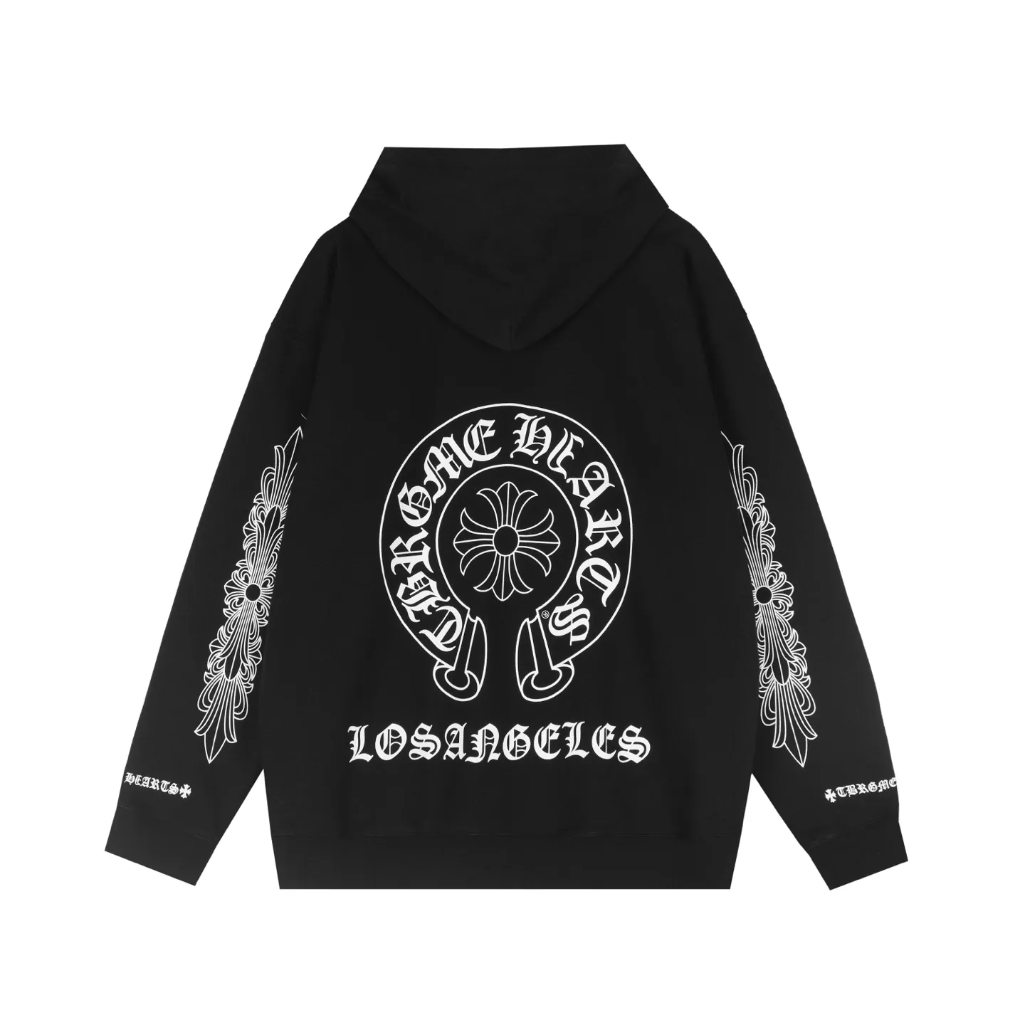 P310 Chrome Hearts Chrome Hearts Cardigan Horseshoe Printed Hooded Sweatshirt Size: SMLXL Color: White Black